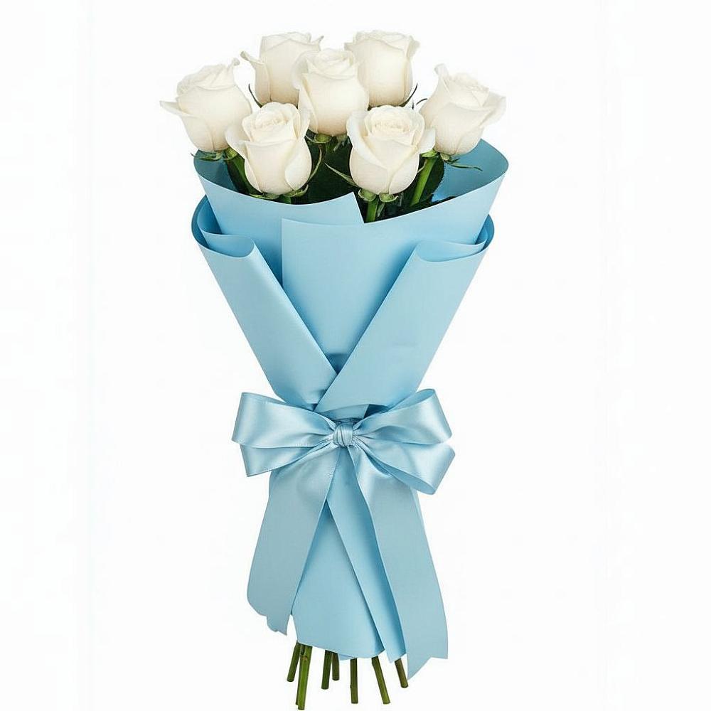 Букет 7 белых роз Проуд в Дигоре