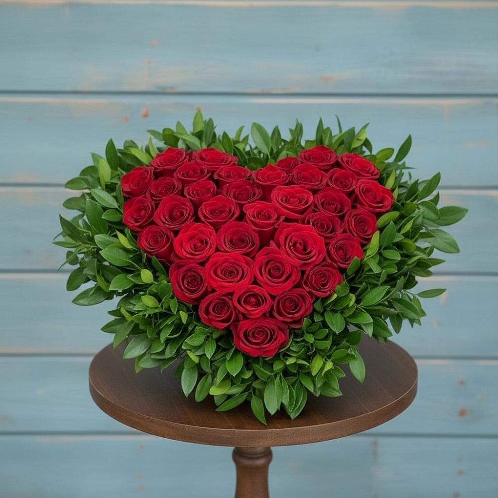 Цветочная композиция из Розы в виде сердца в Дигоре