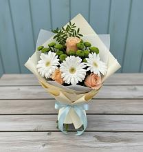 Букет цветов из:  Герберы, Розы и Хризантемы #REPLACE_PRED# Дигоре
