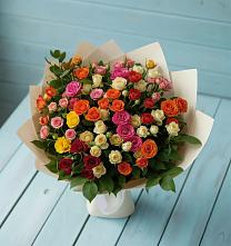 Букет Микс из разноцветных кустовых роз #REPLACE_PRED# Дигоре